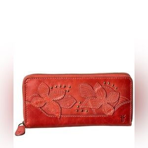 NEW Frye Studded Floral Zip Wallet